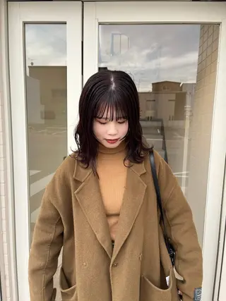 ミディアム カラー 桑本 さと子のヘアスタイル