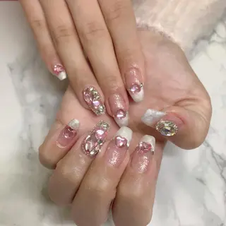 ネイル はな💎ネイル ワンホン、長さ出しのネイルデザイン