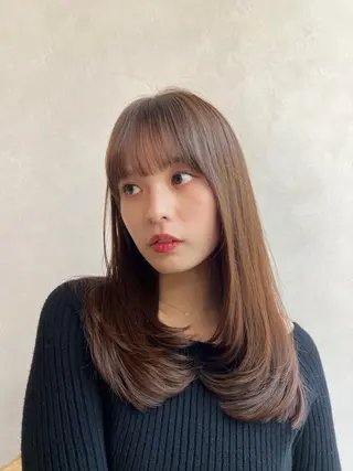 セミロング レイヤーカット/ くびれヘア佐藤大空のヘアスタイル