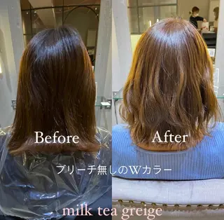 セミロング カラー RIYA❤︎ Aujuaソムリエのヘアスタイル