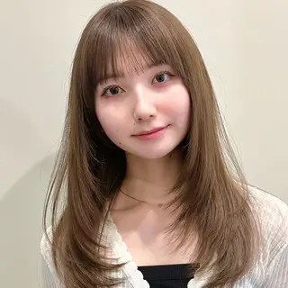 セミロング 🌹ハッシュカット、 レイヤー韓国ヘア🌹のヘアスタイル