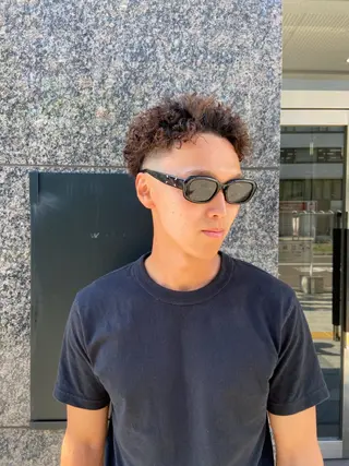 ショート パーマ メンズ 上田理髪店所属・💈Renma💈 【fade】必見‼️のヘアスタイル