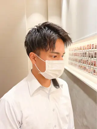 ショート メンズ メンズカット曲がる 縮毛矯正佐々木タクマのヘアスタイル