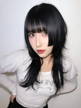 ロング 【ロングウルフカット 姫カット】伊藤裕哉のヘアスタイル