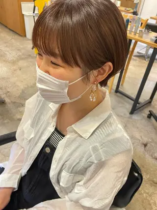 ショート カラー ヘアアレンジ satsuki 暖色・ブラウンカラーのヘアスタイル