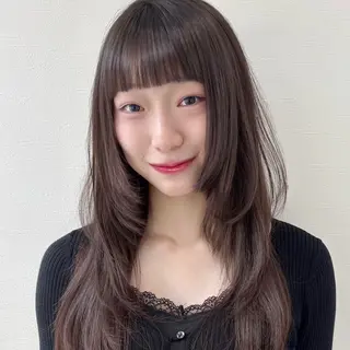 ロング カラー 似合わせ前髪／ 小顔カット🎀そうのヘアスタイル