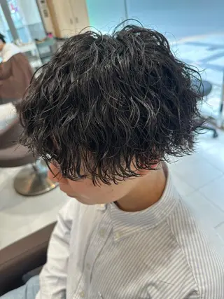ミディアム パーマ メンズ 💈メンズ特化 美容師サキ💈のヘアスタイル