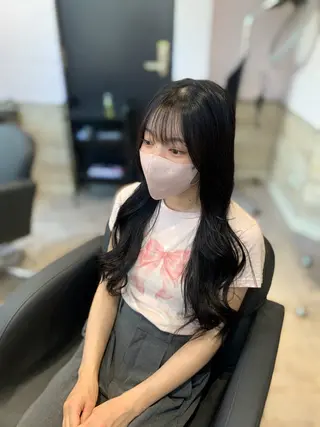 ロング shes茶屋町アリサ 🎀顔周り×韓国風のヘアスタイル