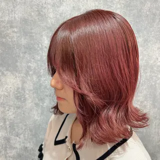 ミディアム カラー 👑垢抜け韓国ヘア ハッシュカット唯澄のヘアスタイル