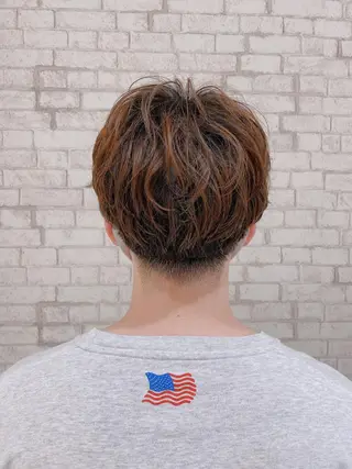 ショート カラー ヘアアレンジ メンズ ブリーチなし艶カラー 東家のヘアスタイル