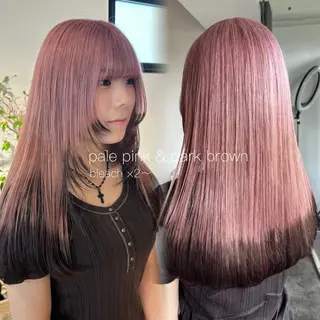 ロング カラー 暖色カラー🍒 ケアブリーチ/akiのヘアスタイル