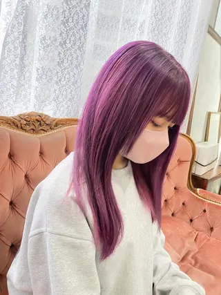 セミロング カラー 山本 真之介のヘアスタイル