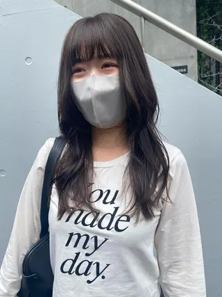 セミロング カラー les baladins du miroir所属・🍃YURI 🍃のヘアスタイル