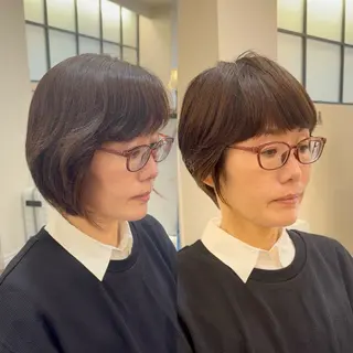 ショート ガレリアエレガンテ名駅店所属・【ショート/ボブ 丸みショート】深萱のヘアスタイル