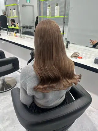 セミロング カラー 🫧ハイトーン🫧 ベージュ🫧徹哉のヘアスタイル