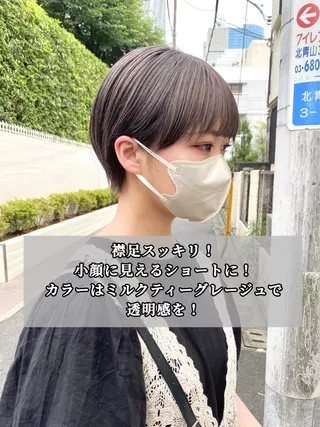 ショート カラー IVORY.所属・🟩くすみブラウン/ ショート/ボブ/大司のヘアスタイル