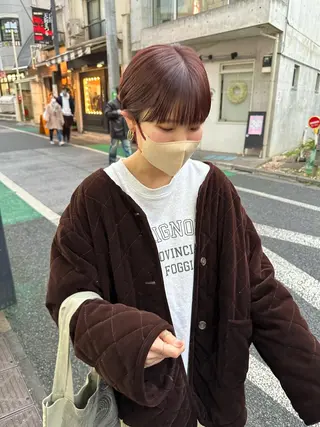 ショート カラー パーマ/透明感カラー /ボブ/吉田一生のヘアスタイル