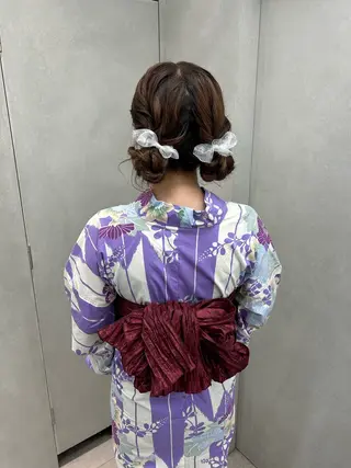 セミロング 卒業式ヘアセット🎀 ヘアアレンジのヘアスタイル