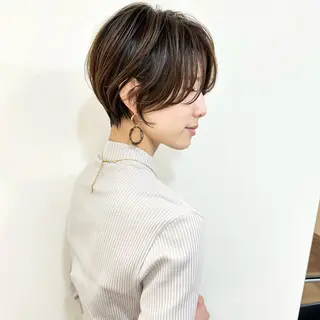 ショート カラー lab.by ioe中崎店所属・中北篤志 ショートボブのヘアスタイル