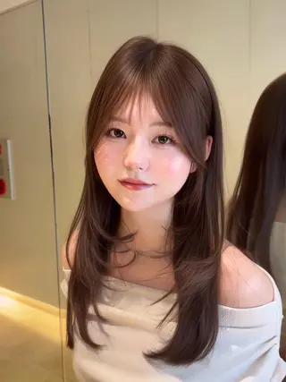 セミロング 韓国🇰🇷レイヤー 透明感/秀瑛🩶のヘアスタイル