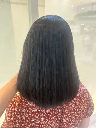 ミディアム パーマ 艶質改善/縮毛矯正 ササキナツミのヘアスタイル