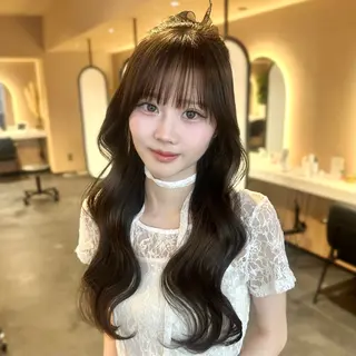 ロング 顔周りcut/ 艶ワンカラー♥ちさきのヘアスタイル