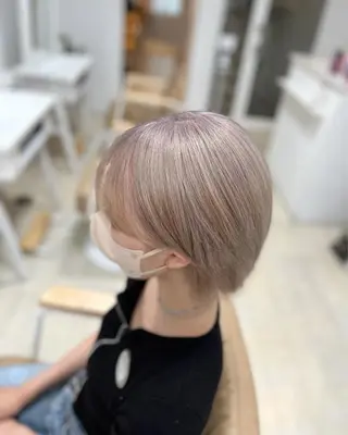 ミディアム カラー ヘアアレンジ メンズ キッズ ネイル ブリーチ特化型✂️ ハイトーンカラー👨のヘアスタイル