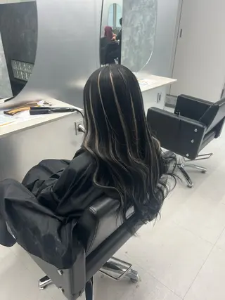 ロング カラー ヘアアレンジ 👑垢抜け韓国ヘア ハッシュカット唯澄のヘアスタイル