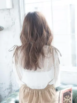 セミロング カラー 福島 浩司のヘアスタイル