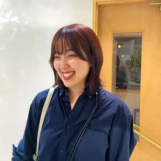 カラー ぱつっとボブ/ショ ート/タカダアスミのヘアスタイル