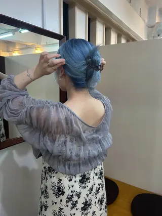 セミロング カラー ハイトーンカラー ⭐️NAZUNAのヘアスタイル