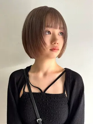 ショート cinq   PROJECT所属・ミルクティーベージュ /ボブ/あげは🎀のヘアスタイル