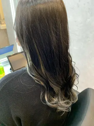 ロング カラー マツエク・マツパ 透明感/ブリーチ縮毛 /髪質改善/星野純一のヘアスタイル