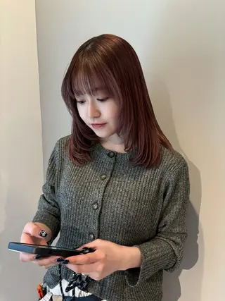 ミディアム カラー ながこ /透明感カラーのヘアスタイル