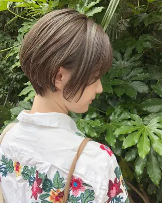 ショート カラー ヘアアレンジ GiseL天神カラー 髪質改善/ブリーチのヘアスタイル