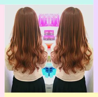 ロング カラー れん/ハイトーン /エクステ/韓国風のヘアスタイル