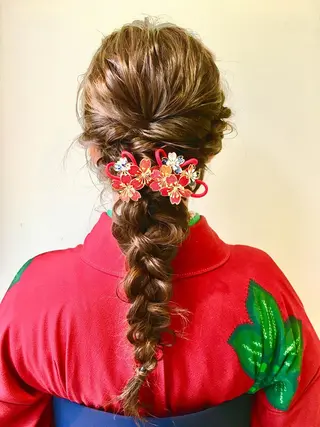 ロング カラー パーマ ヘアアレンジ 福元友梨 ディレクター✂️のヘアスタイル