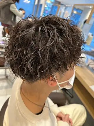 ミディアム パーマ メンズ 💈メンズ特化 美容師サキ💈のヘアスタイル