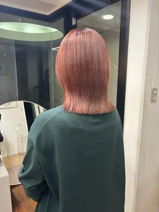 ミディアム カラー パーマ つやカラー🫧柔らか 髪質改善/毛穴整形のヘアスタイル