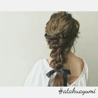 ヘアアレンジ カラー セミロング ⭐️ アユミ⭐️のヘアスタイル