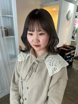 ミディアム カラー Rinka/梅田/ 透け感カラー🤎のヘアスタイル
