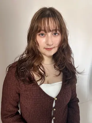 セミロング カラー MINX The pass所属・透明感ケアカラー/ レイヤー/ryokaのヘアスタイル