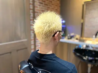 ショート カラー パーマ メンズ キッズ BARBER SHOP SUBARU men'sgrooming所属・下村 央志のヘアスタイル