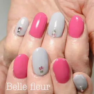 ミディアム ネイル Belle fleurのネイルデザイン