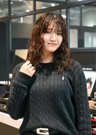 ミディアム パーマ 小田 晃瑛のヘアスタイル