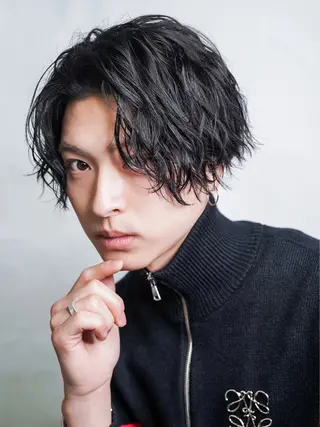 ミディアム ⭐️メンズ特化⭐️ パーマ カラーのヘアスタイル