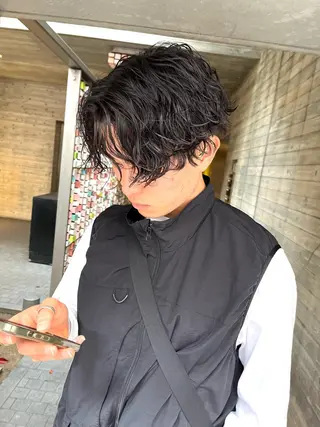 ショート パーマ メンズ メンズ特化美容師 熊田 鼓汰郎のヘアスタイル