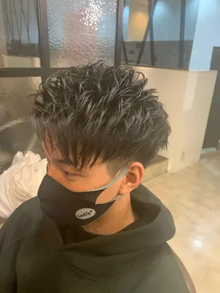 ショート メンズ メンズパーマ/難波/ 心斎橋　室園亮佑のヘアスタイル