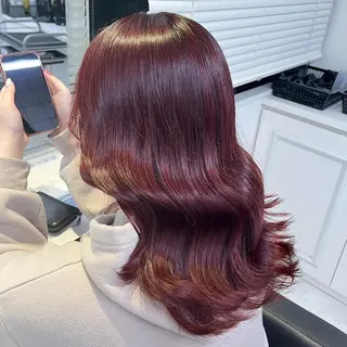 カラー 暖色ヘア/艶髪レッド セナ🎀のヘアスタイル