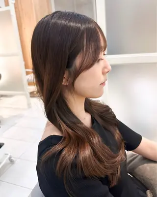 セミロング カラー 顔周り特化/韓国ヘア /レイヤー/吉野幸大のヘアスタイル